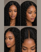 Burmese Curly 13x4 lace front wig hairline and parting details