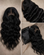 Burmese Loose Wave 13x4 lace front human hair wig product flat lay