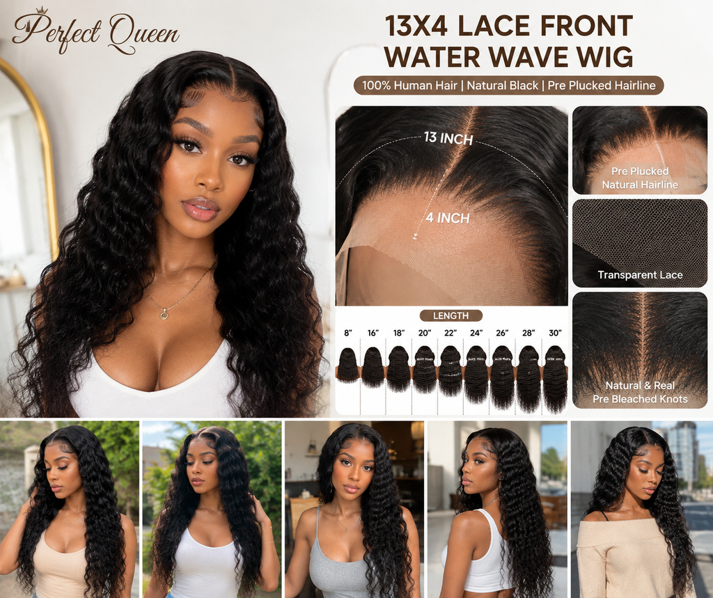 Value Range 13x4 lace front Water Wave human hair wig - product image 7 | Perfect Queen South Africa