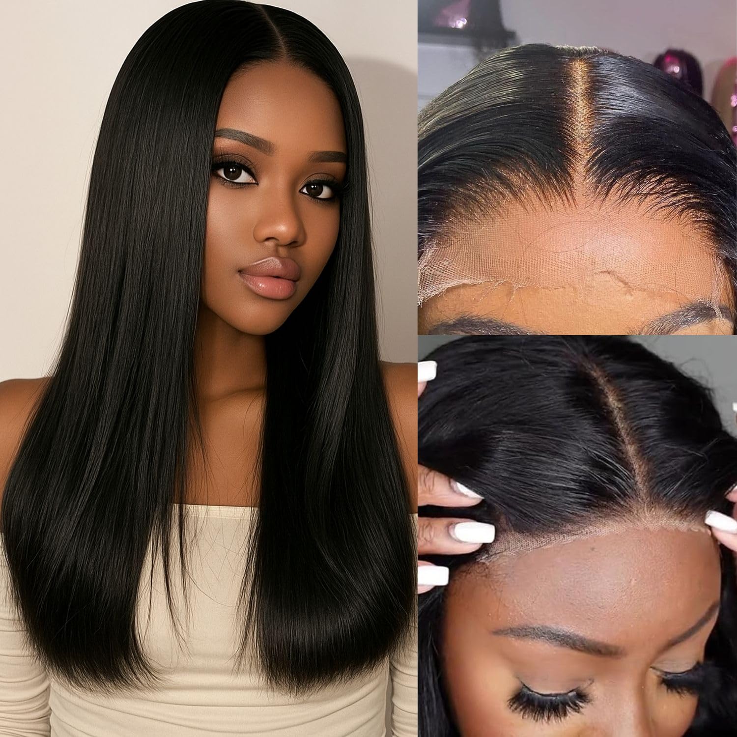 SDD Vietnamese 13x4 lace front straight human hair wig in Natural Black - product image 4 | Perfect Queen South Africa