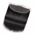 13x4 human hair lace frontal in natural black shown at an angled view