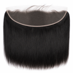 13x4 straight human hair lace frontal in natural black with smooth silky hair