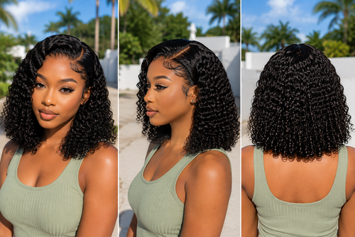 13x4 lace front Jerry Curly human hair wig in Natural Black - product image 2 | Perfect Queen South Africa