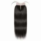 4x4 straight human hair lace closure in natural black with silky straight hair