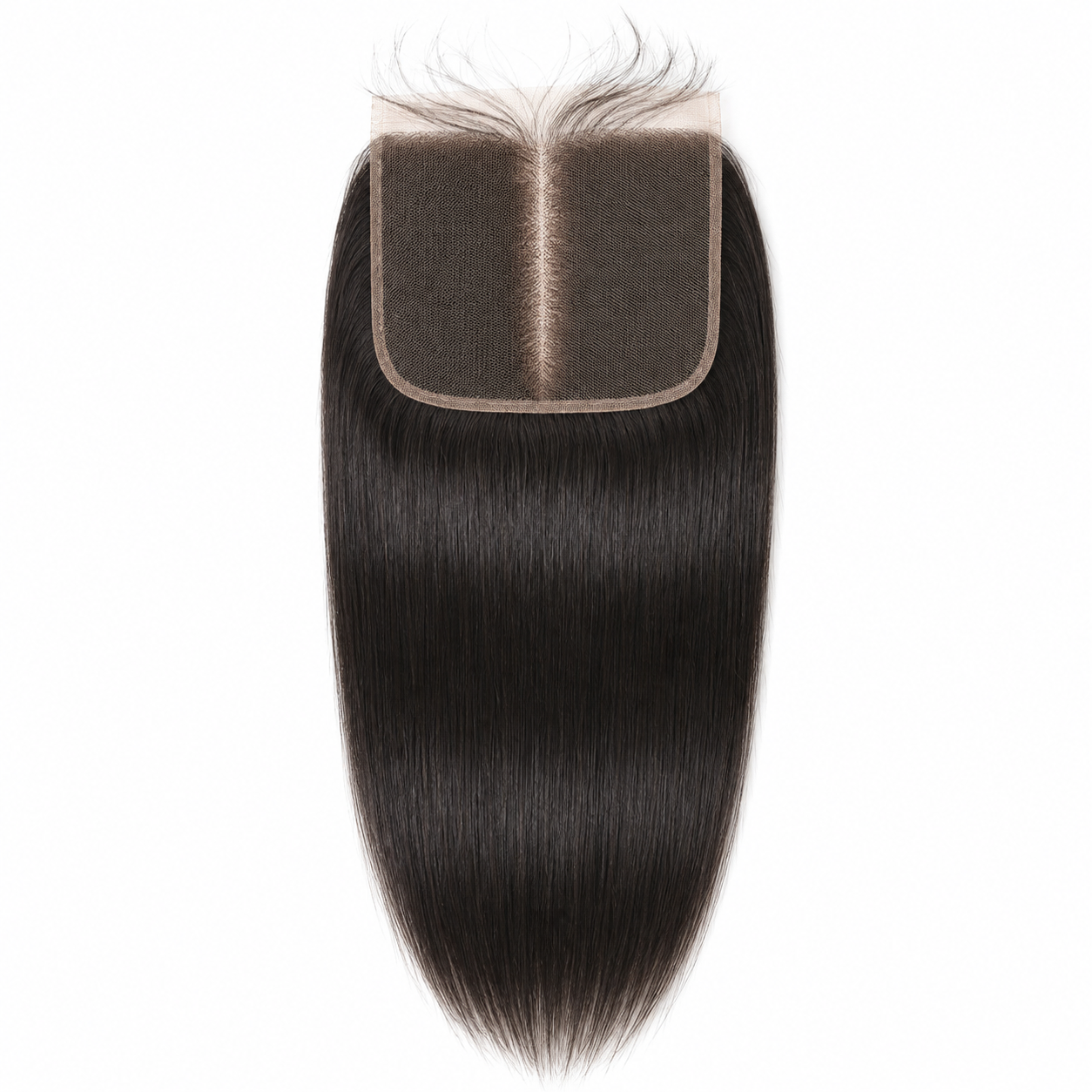 5x5 straight human hair lace closure with silky smooth natural black hair