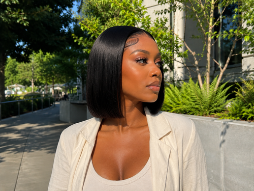 13x4 lace front bob human hair wig in Natural Black - product image 1 | Perfect Queen South Africa