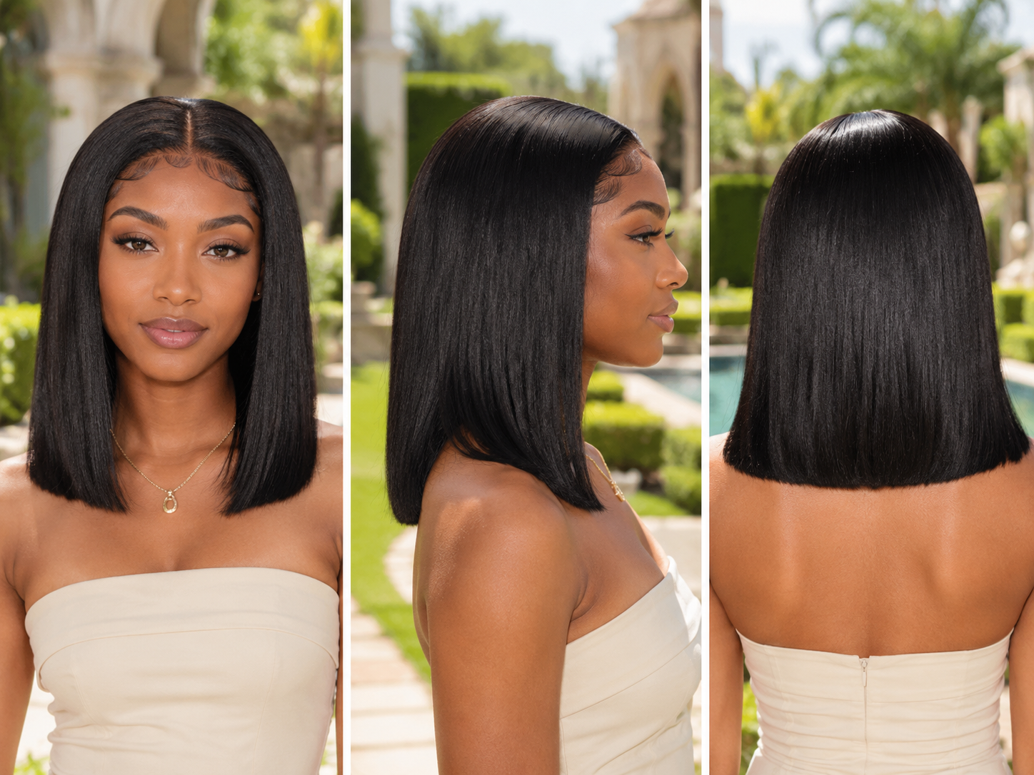 4x4 lace closure bob human hair wig in Natural Black - product image 3 | Perfect Queen South Africa