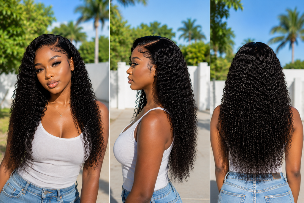 13x4 lace front Jerry Curly human hair wig in Natural Black - product image 3 | Perfect Queen South Africa