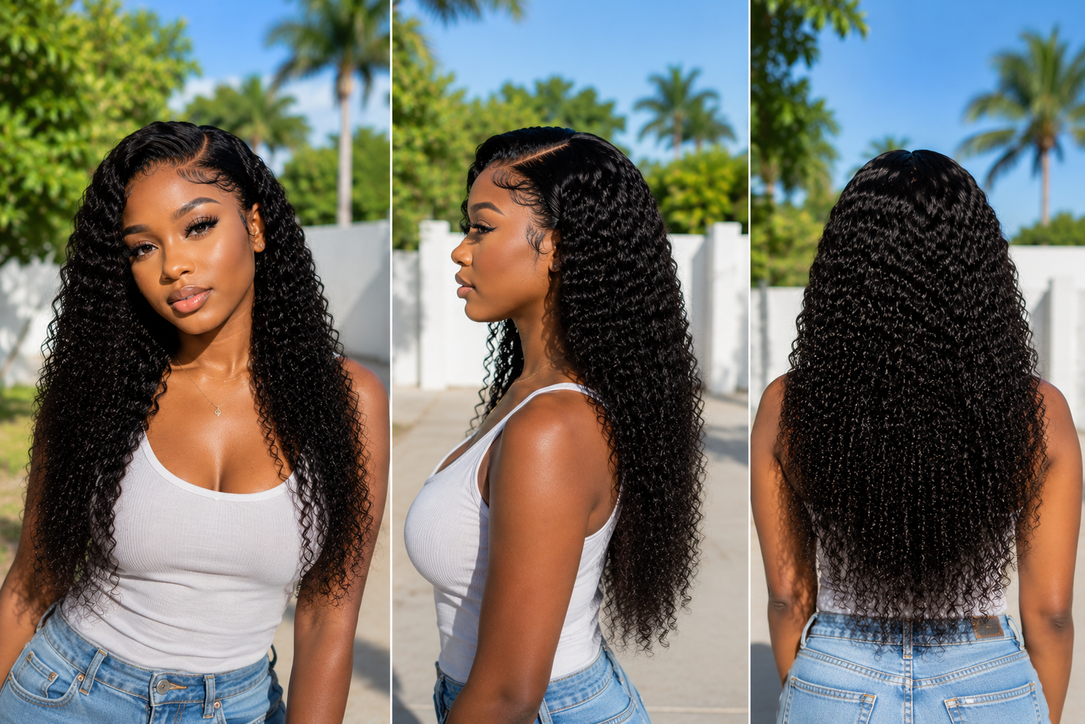 13x4 lace front Jerry Curly human hair wig in Natural Black - product image 3 | Perfect Queen South Africa