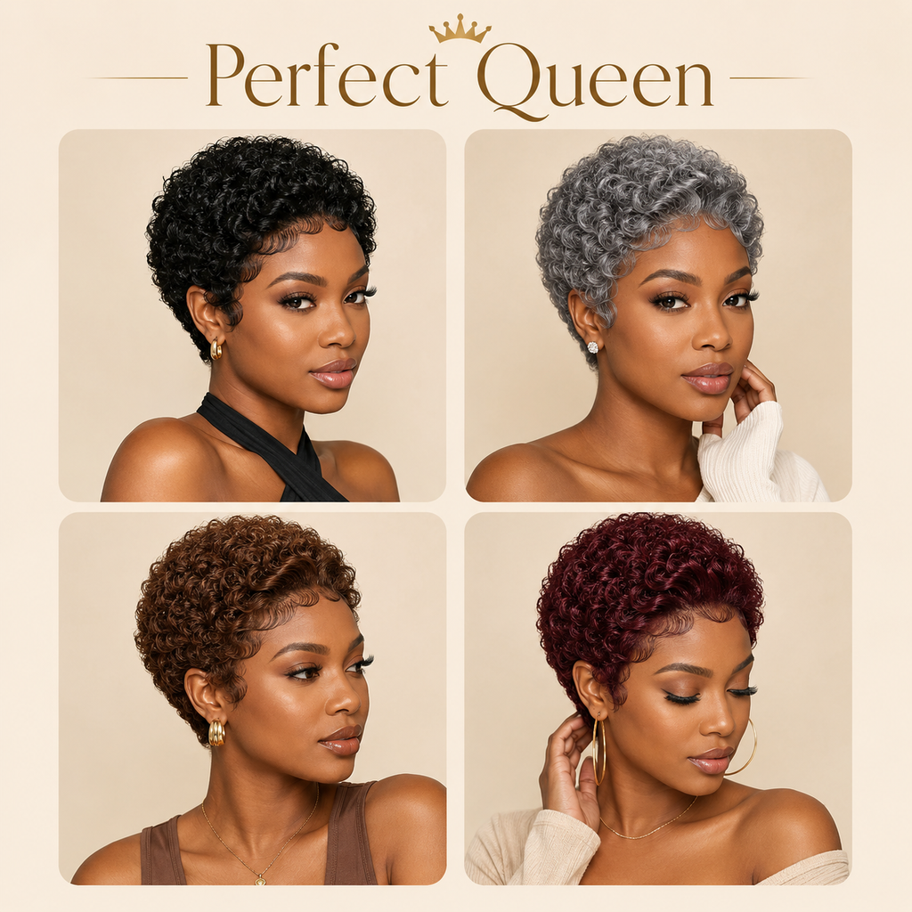 13x4 lace front Pixie Curly human hair wig in Natural Black - product image 1 | Perfect Queen South Africa
