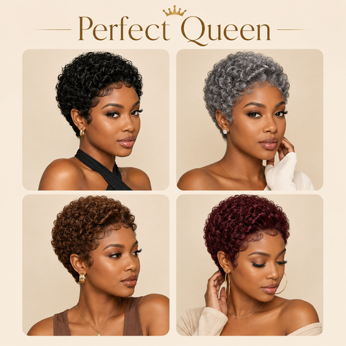 13x4 lace front Pixie Curly human hair wig in Natural Black - product image 1 | Perfect Queen South Africa