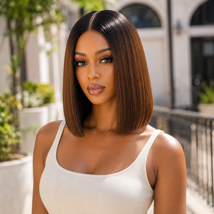 T1B/4# SDD 2x6 Lace Straight Human Hair Wig 8–10 Inch
