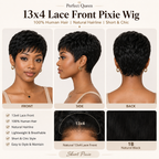 13x4 lace front Pixie human hair wig in Natural Black - product image 2 | Perfect Queen South Africa