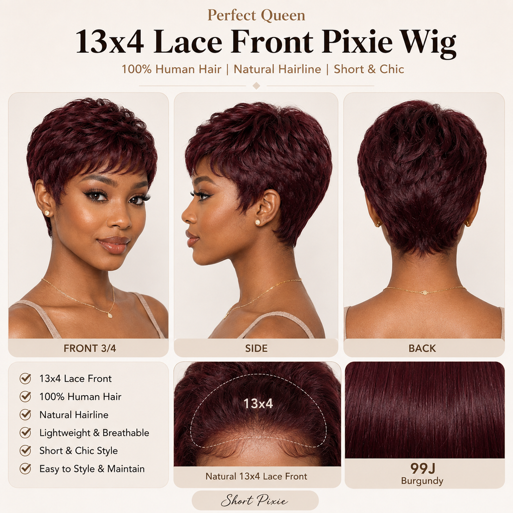13x4 lace front Pixie human hair wig in Natural Black - product image 5 | Perfect Queen South Africa