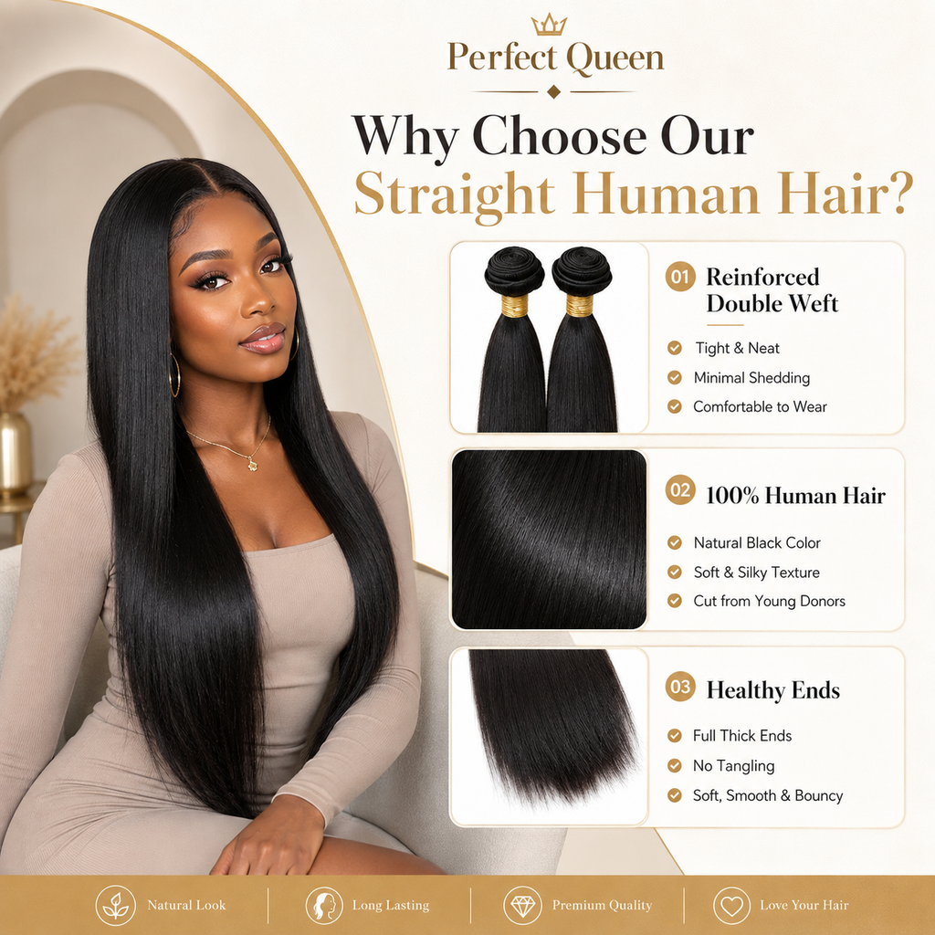 3-piece 15A Brazilian straight virgin human hair bundles - product image 5 | Perfect Queen South Africa