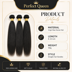3-piece 15A Brazilian straight virgin human hair bundles - product image 4 | Perfect Queen South Africa