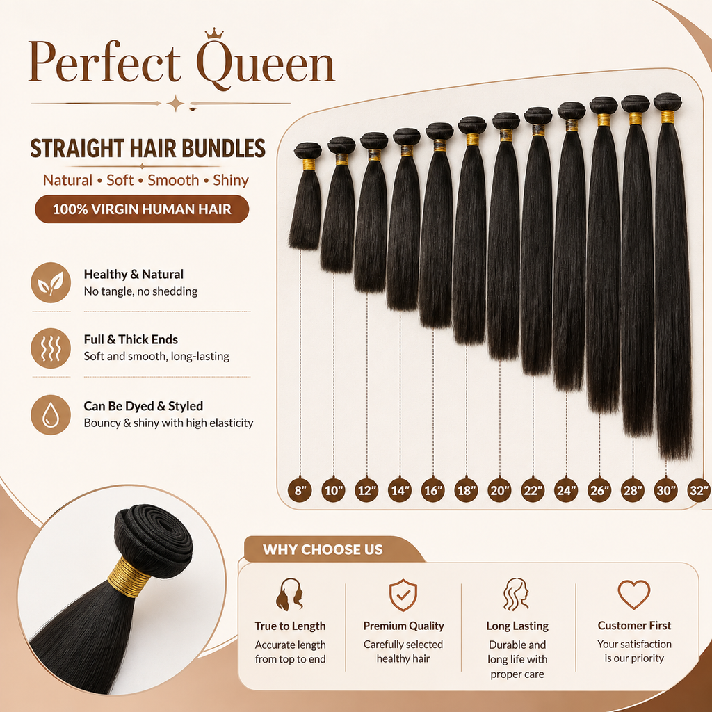 3-piece 15A Brazilian straight virgin human hair bundles - product image 6 | Perfect Queen South Africa