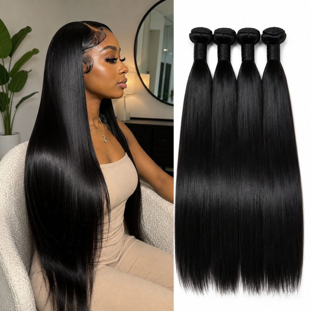 3-piece 15A Brazilian straight virgin human hair bundles - product image 1 | Perfect Queen South Africa