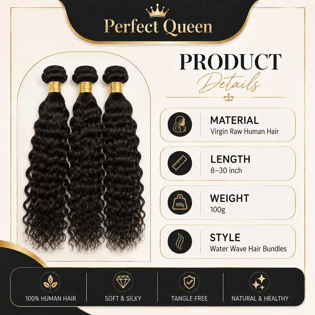 3-piece 11A Brazilian Water Wave virgin human hair bundles - product image 5 | Perfect Queen South Africa