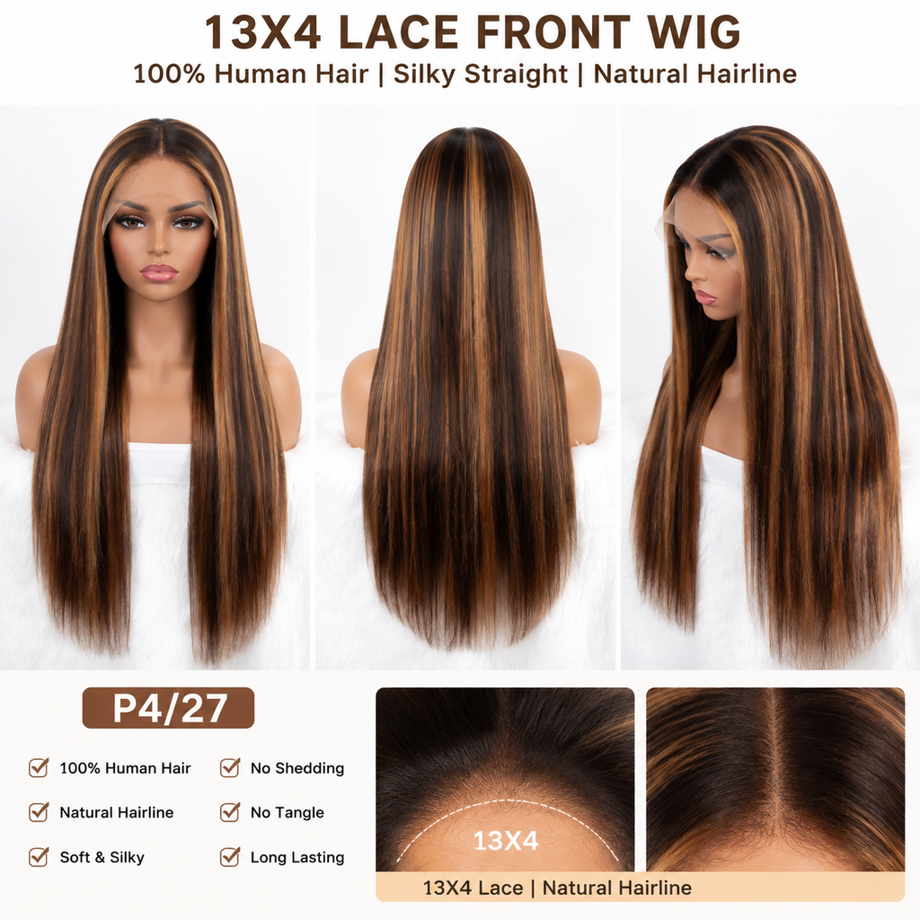 13x4 lace front straight human hair wig in Natural Black - product image 8 | Perfect Queen South Africa