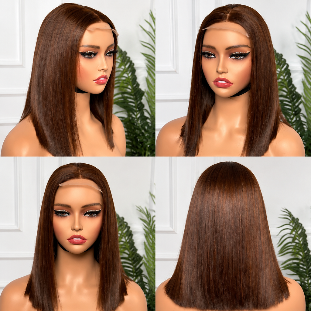 SDD Vietnamese 5x5 HD lace closure straight human hair wig in Color #4 - product image 3 | Perfect Queen South Africa