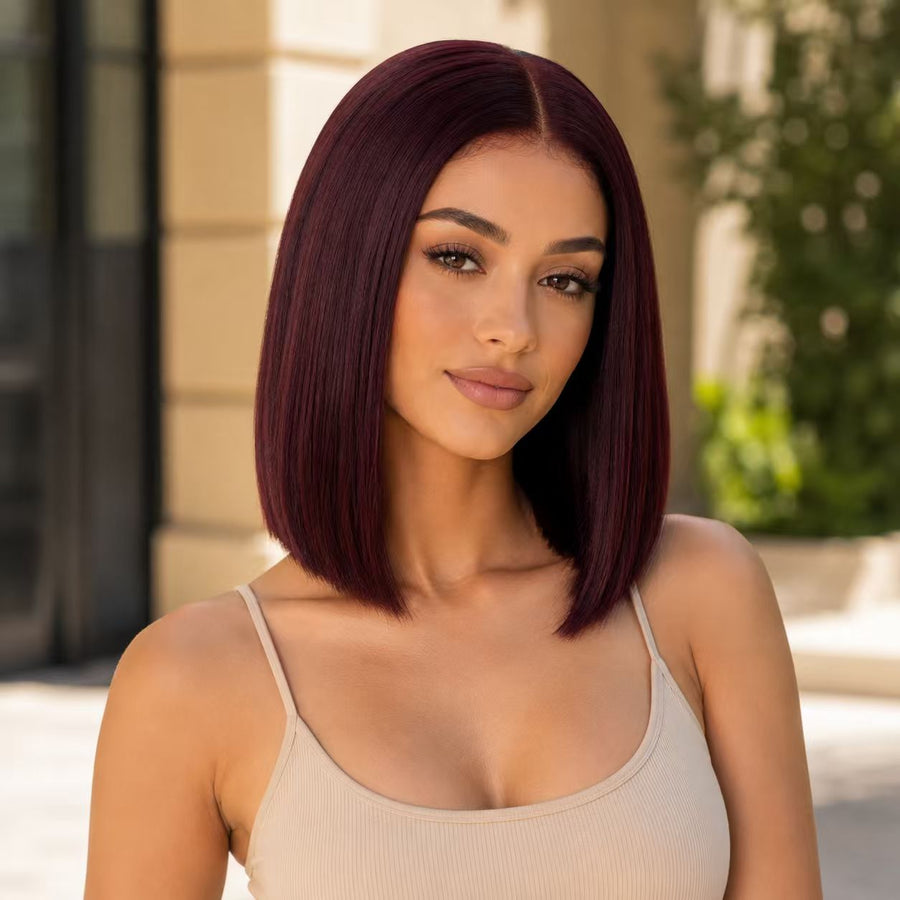 99J Burgundy 13x4 Lace Front Straight Human Hair Wig