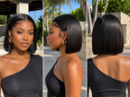 4x4 lace closure bob human hair wig in Natural Black - product image 2 | Perfect Queen South Africa