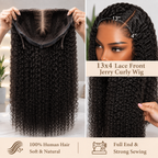 13x4 lace front Jerry Curly human hair wig in Natural Black - product image 7 | Perfect Queen South Africa