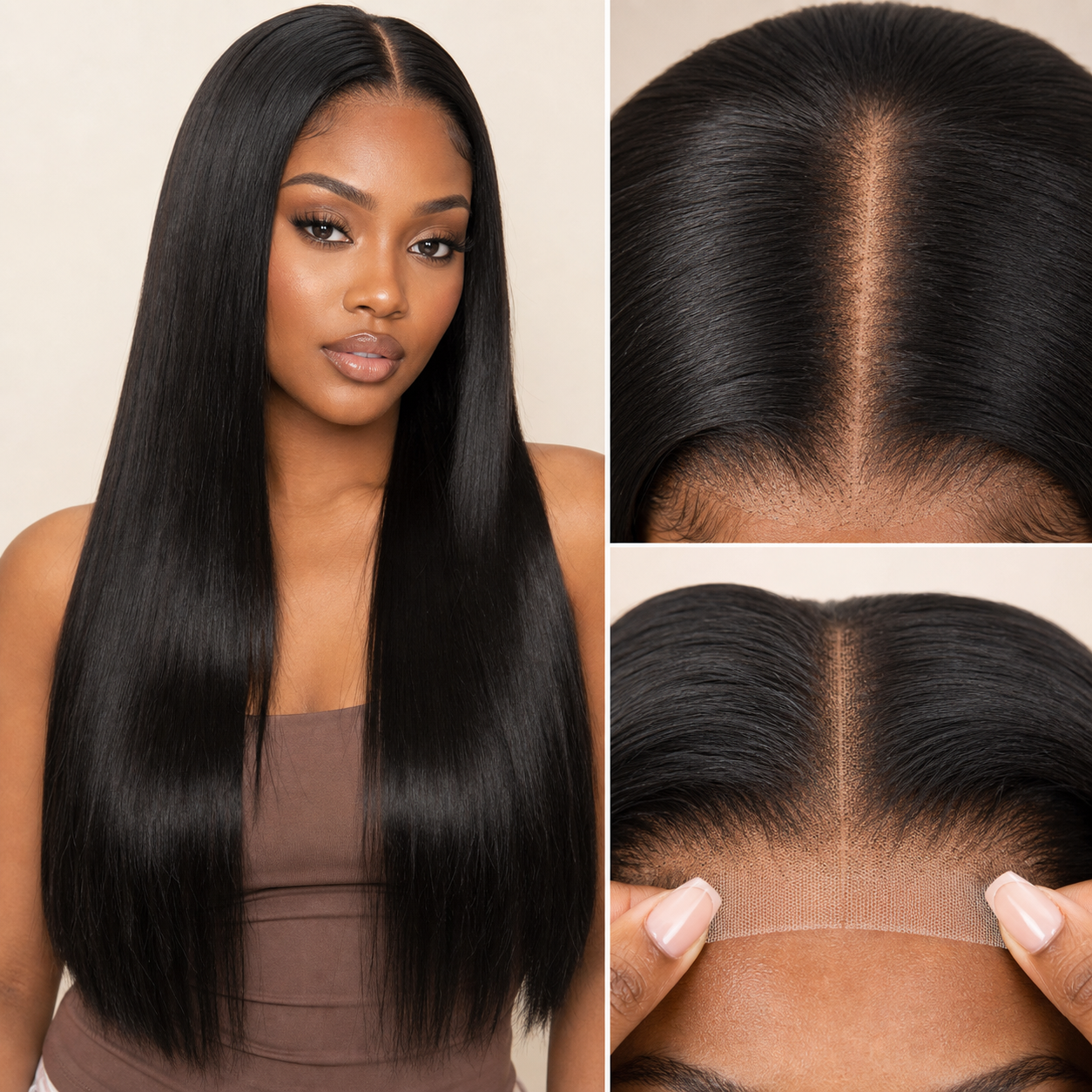 Value Range 4x4 lace closure straight human hair wig - product image 3 | Perfect Queen South Africa