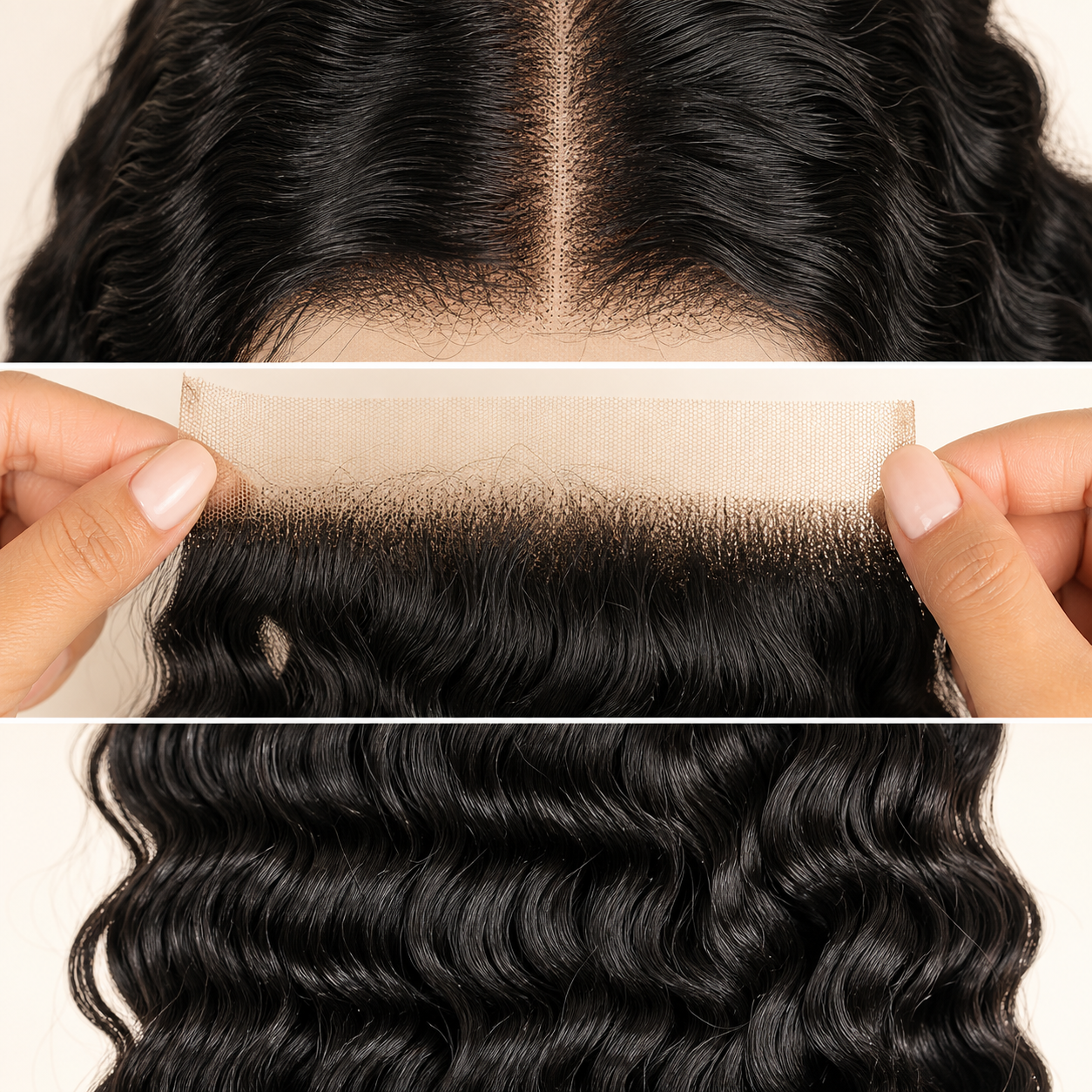 4x4 lace closure Water Wave human hair wig in Natural Black - product image 2 | Perfect Queen South Africa