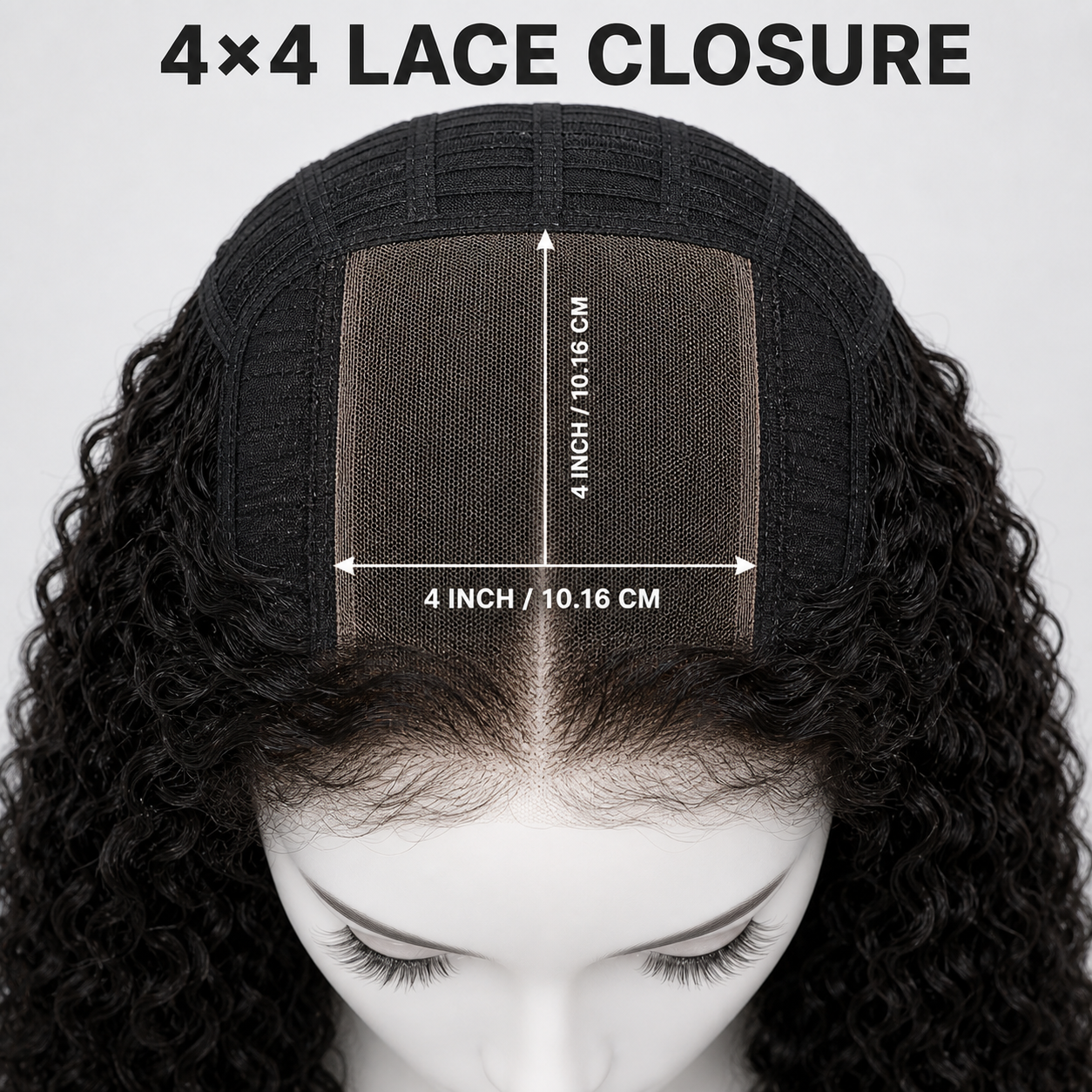4x4 lace closure Jerry Curly human hair wig in Natural Black - product image 4 | Perfect Queen South Africa