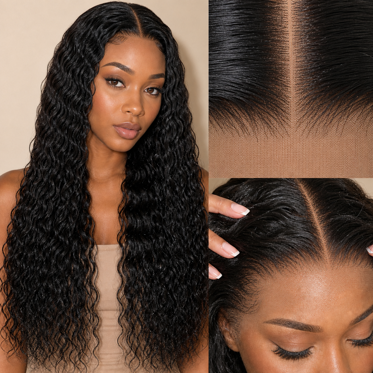 13x4 lace front Water Wave human hair wig in Natural Black - product image 3 | Perfect Queen South Africa