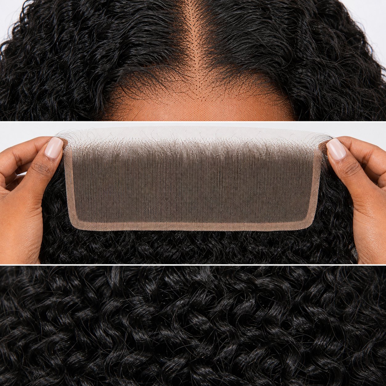 4x4 lace closure Jerry Curly human hair wig in Natural Black - product image 6 | Perfect Queen South Africa