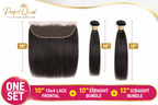 Perfect Queen 10 inch 13x4 straight lace frontal with 10 and 12 inch straight human hair bundles