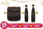 Perfect Queen 12 inch 13x4 straight lace frontal with 12 and 14 inch straight human hair bundles