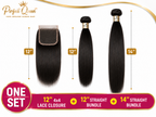 Perfect Queen 12 inch 4x4 straight lace closure with 12 and 14 inch straight human hair bundles