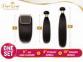 Perfect Queen 8 inch 4x4 straight lace closure with 8 and 10 inch straight human hair bundles