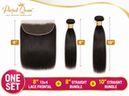 Perfect Queen 8 inch 13x4 straight lace frontal with 8 and 10 inch straight human hair bundles