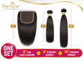 Perfect Queen 8 inch 5x5 straight lace closure with 8 and 10 inch straight human hair bundles