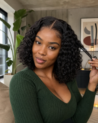 Natural black deep wave human hair wig with 5x5 lace – Perfect Queen South Africa