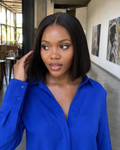 Natural black bob human hair wig with 5x5 lace – Perfect Queen South Africa