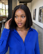 Natural black bob human hair wig with 5x5 lace – Perfect Queen South Africa